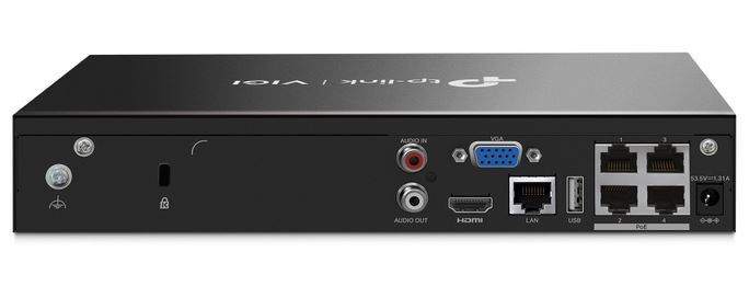 4cs. PoE+ minden IP kamerának, 8MP-ig, TP-LINK VIGI NVR1004H-4P videórögzítő